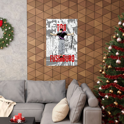 Toji Fushiguro Anime Poster – Dark Aesthetic Wall Art | Jujutsu Kaisen Manga Print | Red Black Graphic Decor