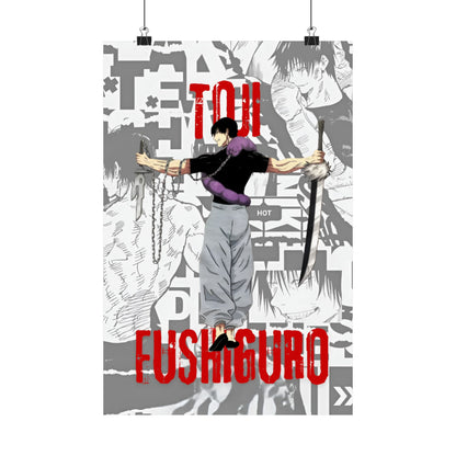 Toji Fushiguro Anime Poster – Dark Aesthetic Wall Art | Jujutsu Kaisen Manga Print | Red Black Graphic Decor