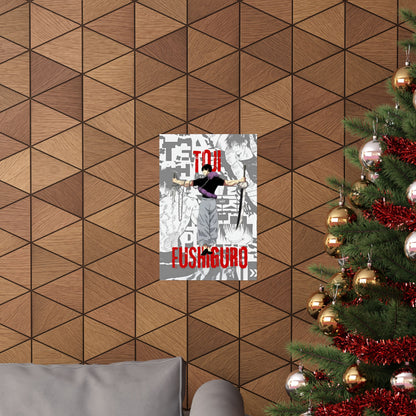 Toji Fushiguro Anime Poster – Dark Aesthetic Wall Art | Jujutsu Kaisen Manga Print | Red Black Graphic Decor